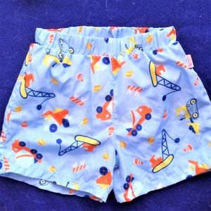 WATER WEAR BLUE SWIM TRUNKS AND WATER WINGS 24MO